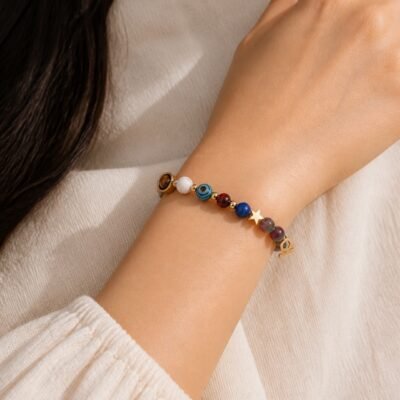 Libra Celestial Light Planetary Bead Bracelet