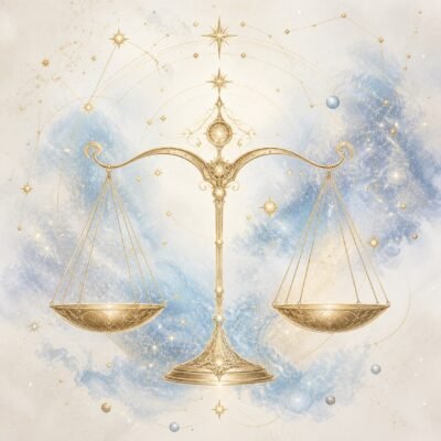 Libra Gold Constellation Medallion Necklace