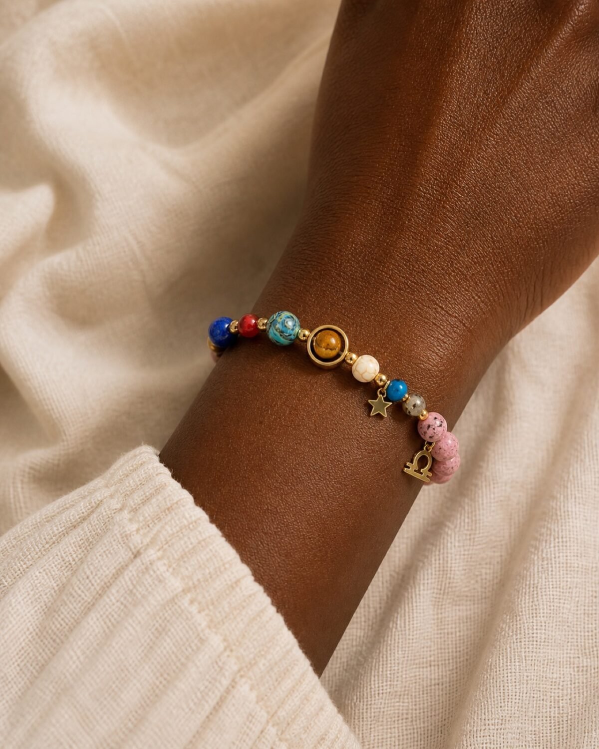 libra-pink-black-skin Libra Rose Zodiac Totem Bracelet
