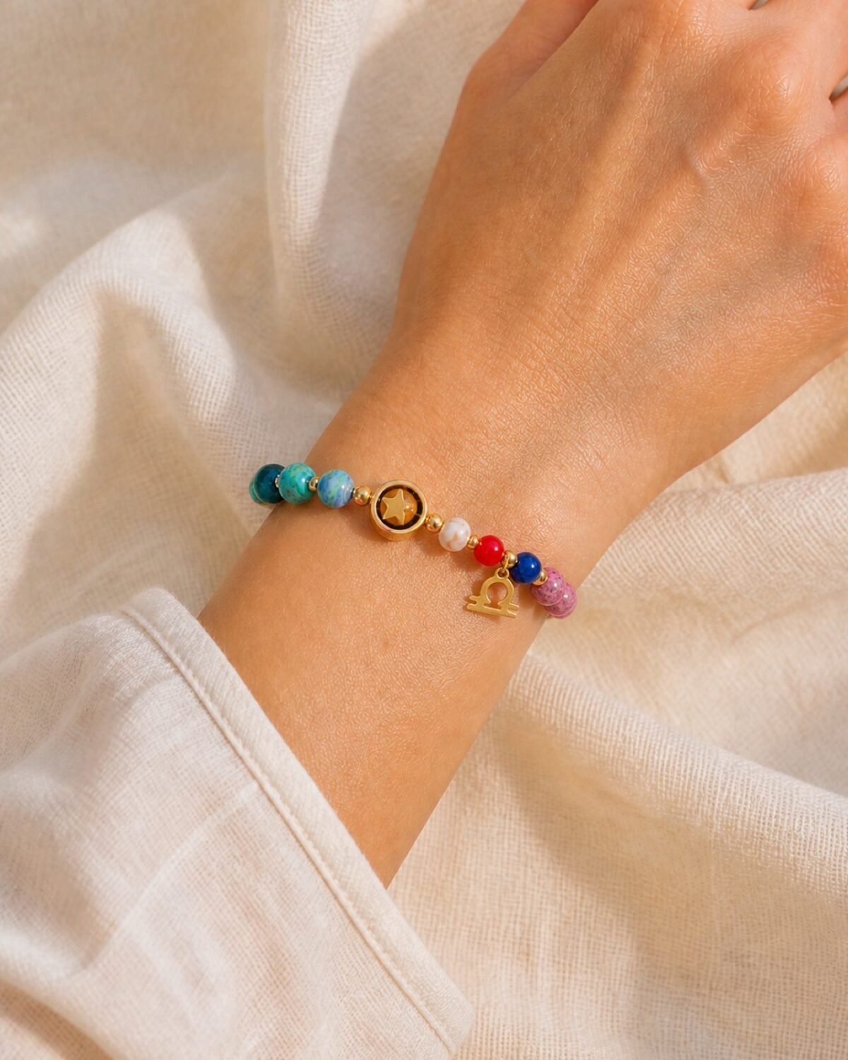 libra-pink-light-skin Libra Rose Zodiac Totem Bracelet