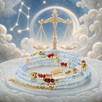 Libra Elemental Zodiac Crystal Wrap Bracelet