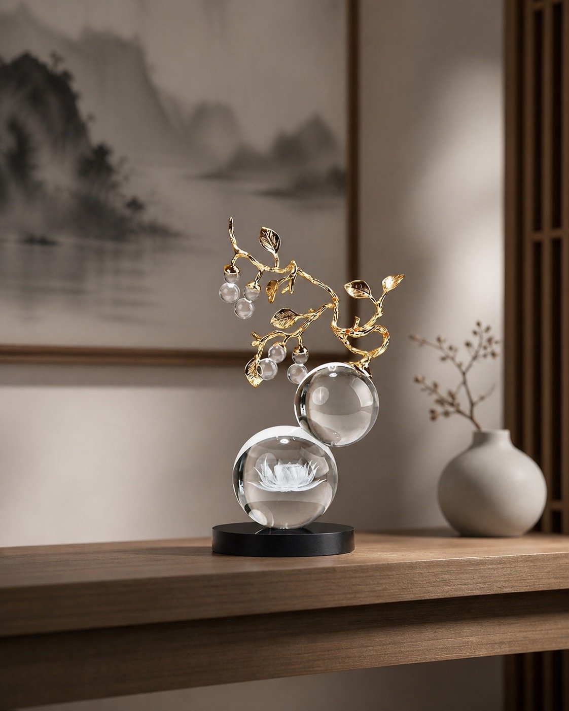 Lotus Crystal Gourd Harmony Display