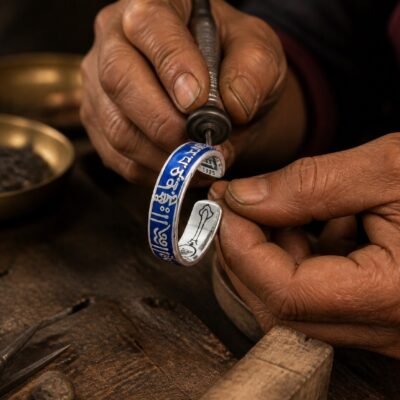 manjushri-wisdom-mantra-ring-03-artisan-making Manjushri Wisdom Mantra Ring