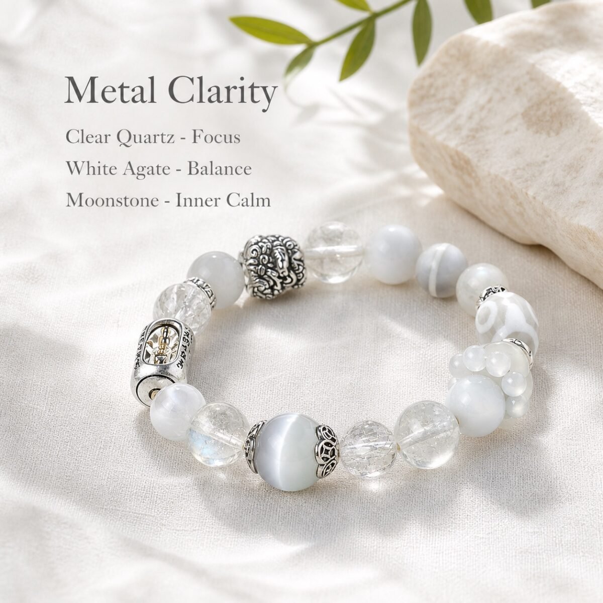 Clear Mind Vajra Crystal Bracelet