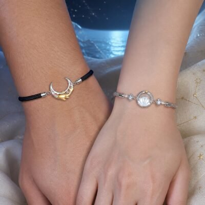 Moon & Shell Couple Bracelet Set