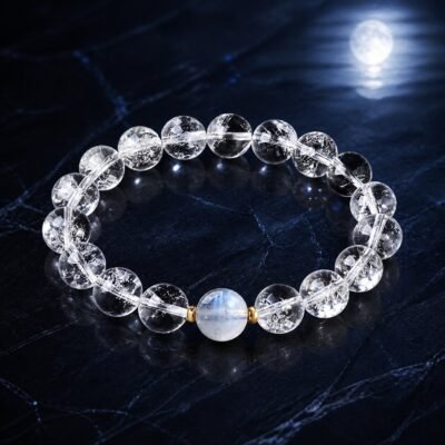 Moonlight Clarity Clear Quartz & Moonstone Bracelet