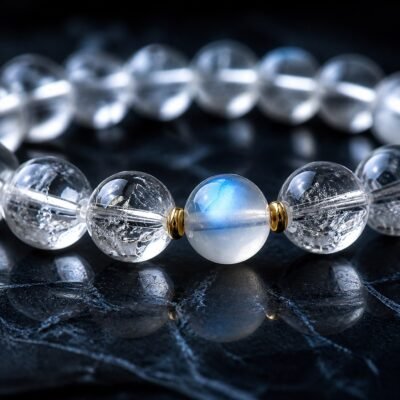 Moonlight Clarity Clear Quartz & Moonstone Bracelet