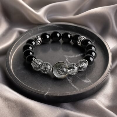 Moonlit Yin Yang Couple Crystal Bracelet Set