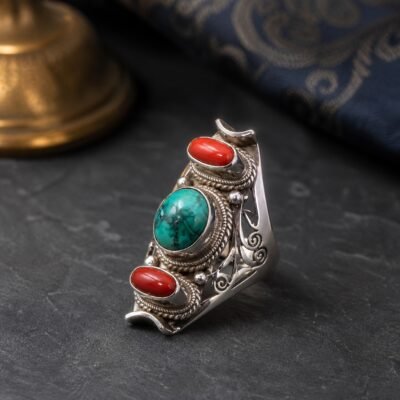 nepalese-coral-tone-heritage-ring-11 Himalayan Coral Heritage Ring
