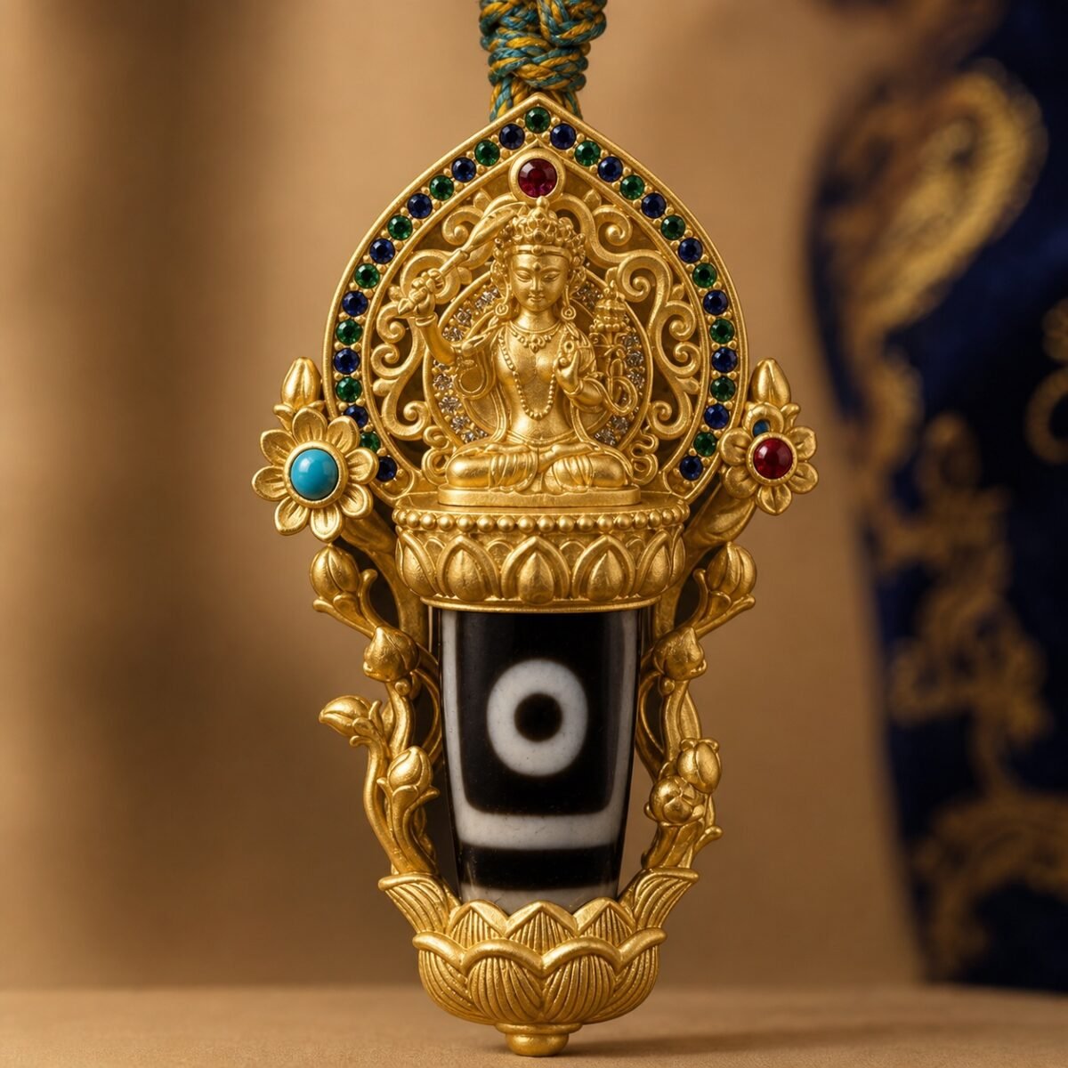 Nine-Eye Dzi Guardian Pendant