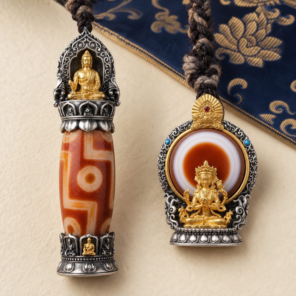 Nine-Eye Dzi Guardian Pendant