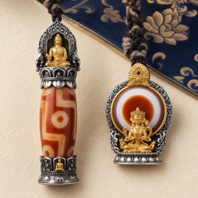 Nine-Eye Dzi Guardian Pendant