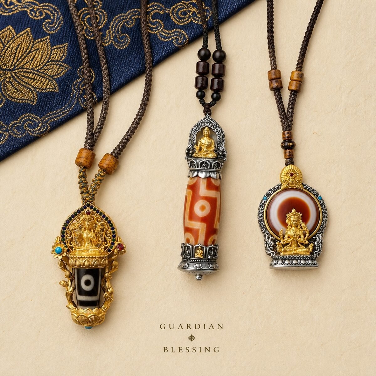 Nine-Eye Dzi Guardian Pendant
