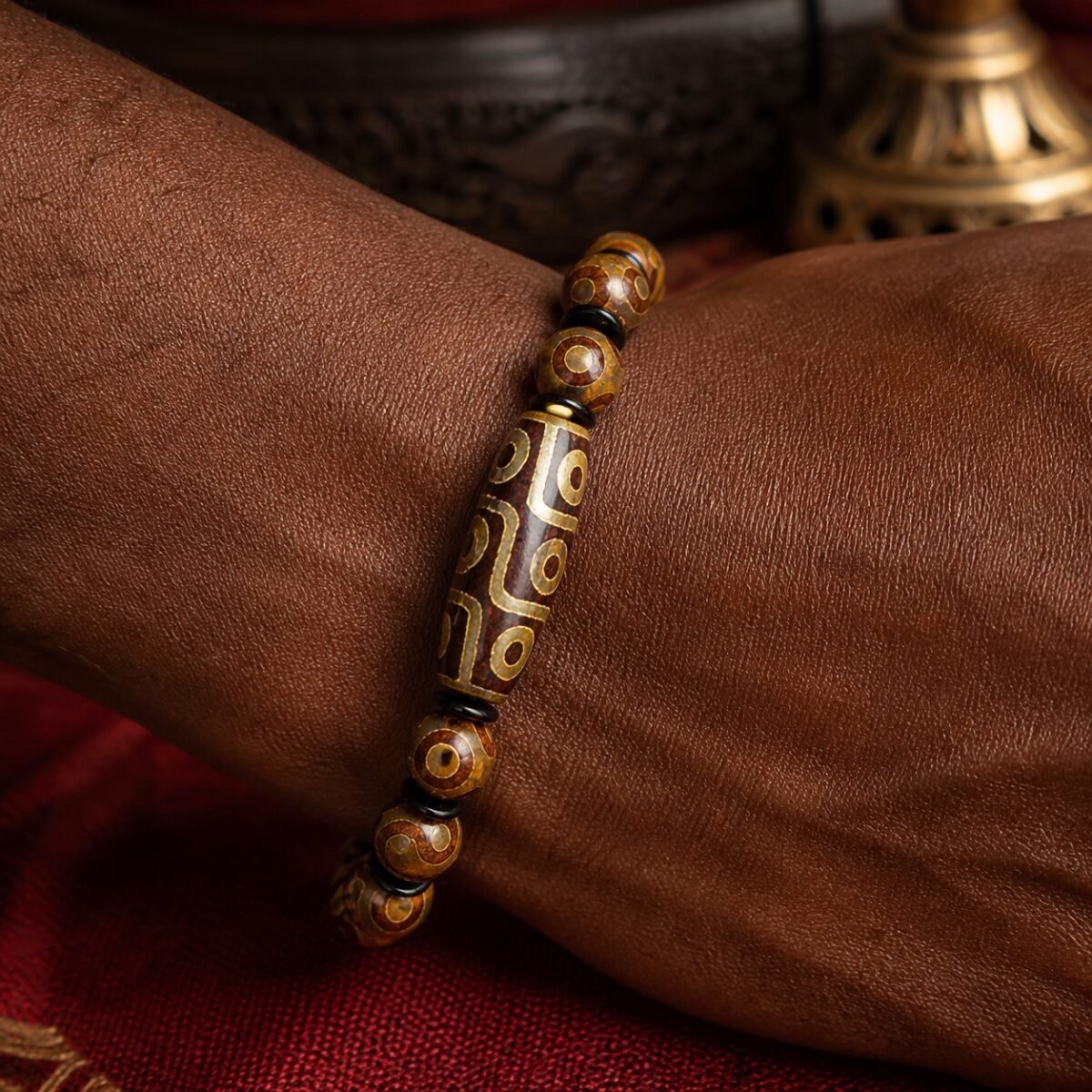 Nine-Eye Tibetan Dzi Guardian Bracelet