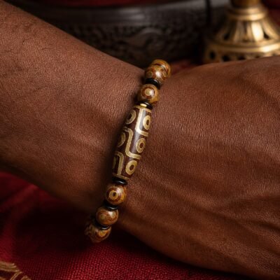 Nine-Eye Tibetan Dzi Guardian Bracelet