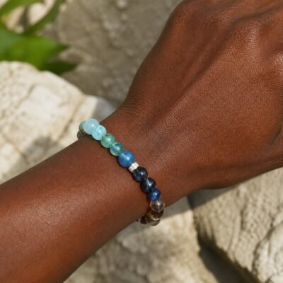 Ocean Calm Aquamarine & Blue Tiger Eye Bracelet