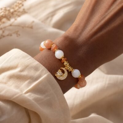 Peach Moonstone Moon Princess Bracelet