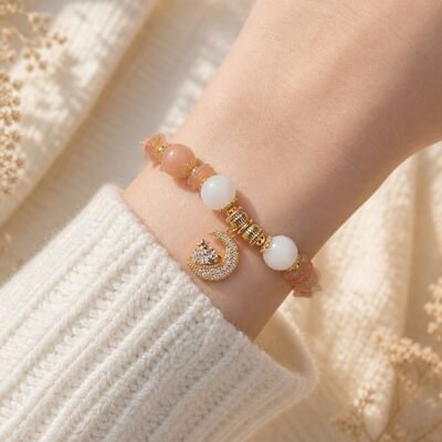Peach Moonstone Moon Princess Bracelet