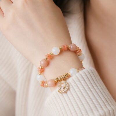 Peach Moonstone Moon Princess Bracelet