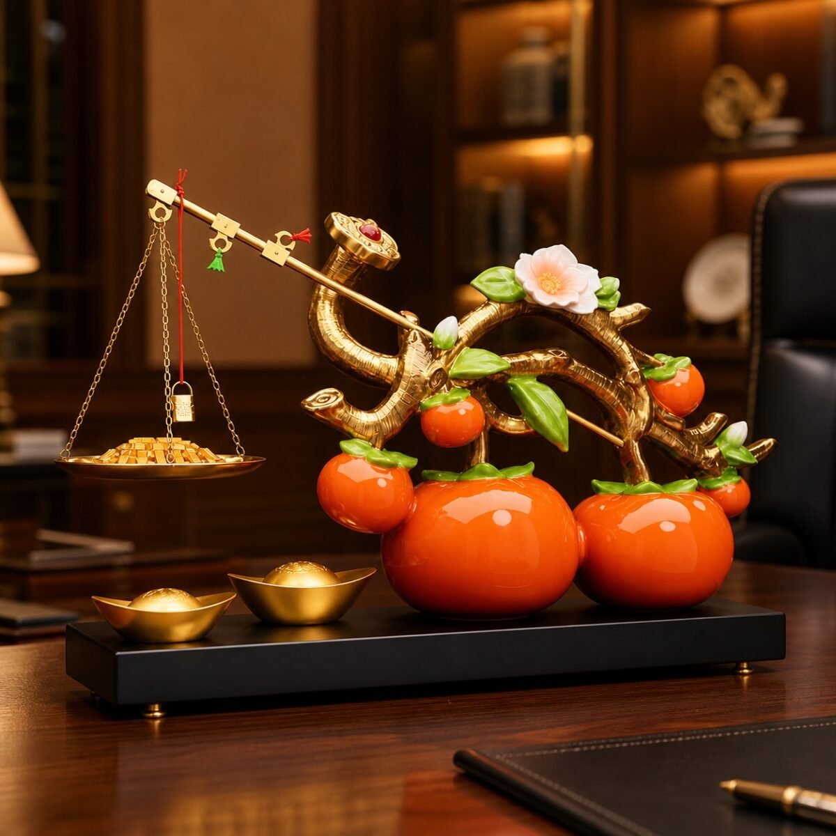 persimmon-ruyi-balance-feng-shui-display-prosperity-gold-bar Persimmon Ruyi Balance Feng Shui Display