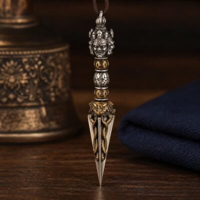 Tibetan Phurba Protection Amulet Necklace