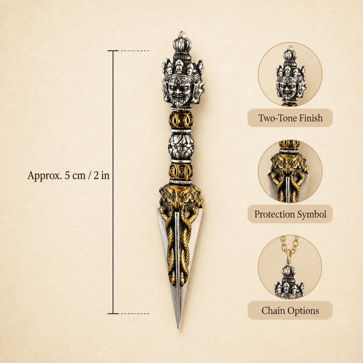 Tibetan Phurba Protection Amulet Necklace