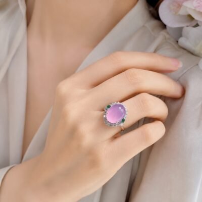 Pink Jade Love Ring