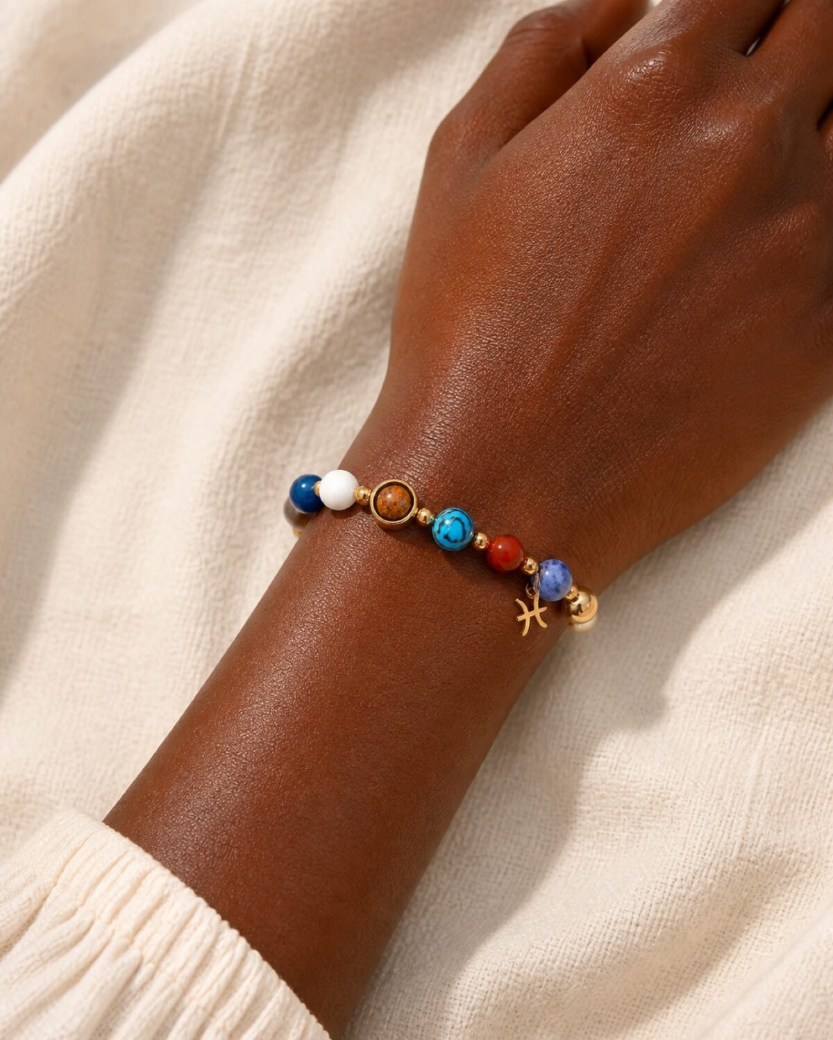 Pisces Midnight Zodiac Faceted Crystal Bracelet