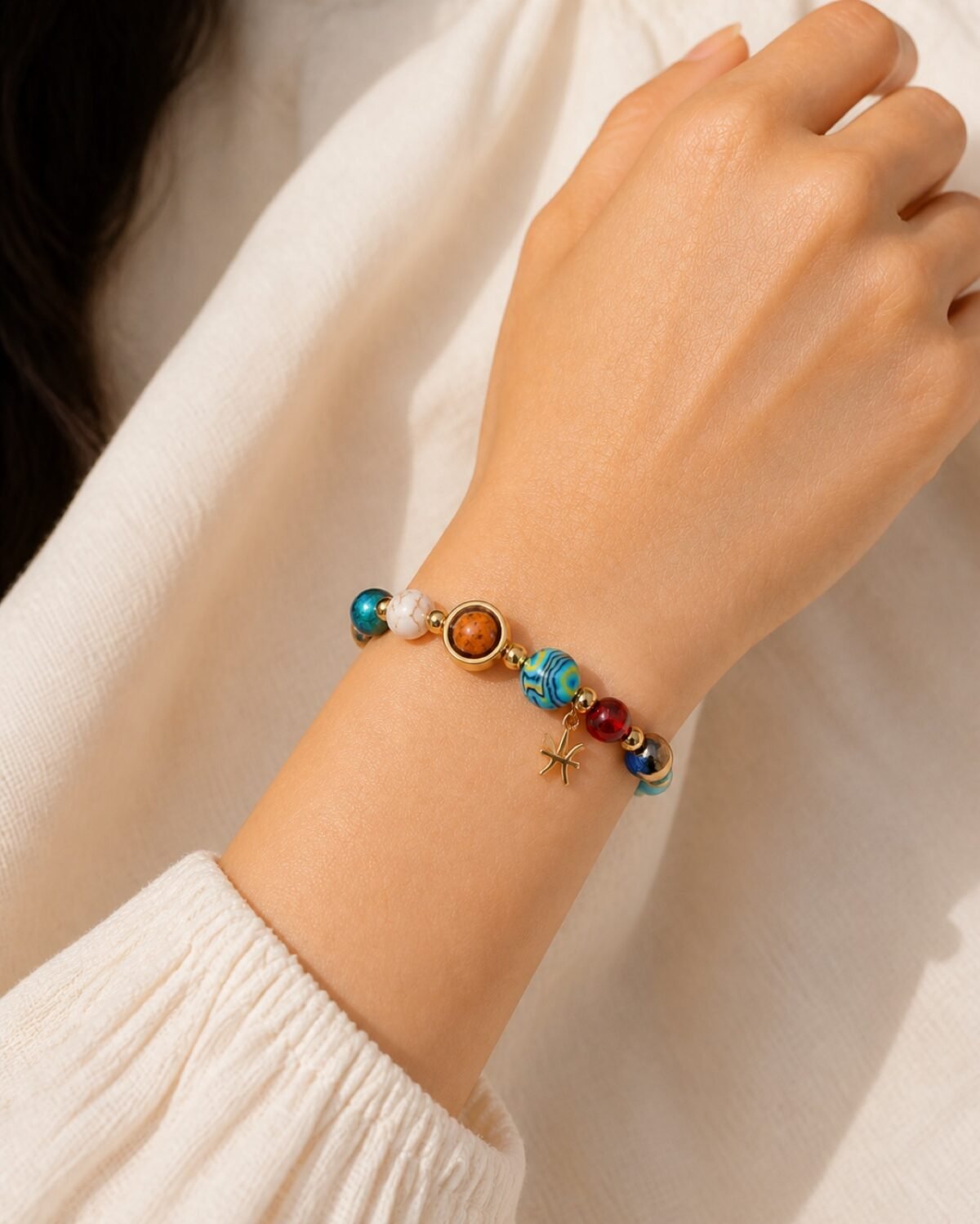 Pisces Blue Horizon Zodiac Stone Bracelet
