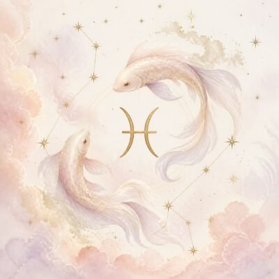 Pisces Rose Gold Crystal Zodiac Necklace