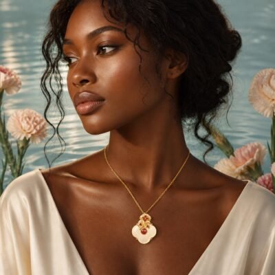 Pisces Eastern Zodiac Guardian Flower Goddess Necklace – Carnation