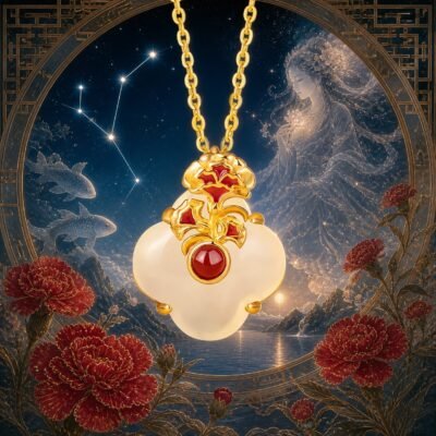 Pisces Eastern Zodiac Guardian Flower Goddess Necklace – Carnation