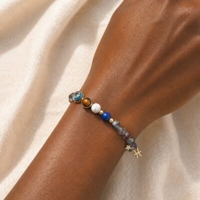 Pisces Celestial Light Planetary Bead Bracelet