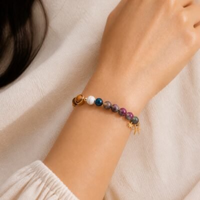 Pisces Celestial Light Planetary Bead Bracelet