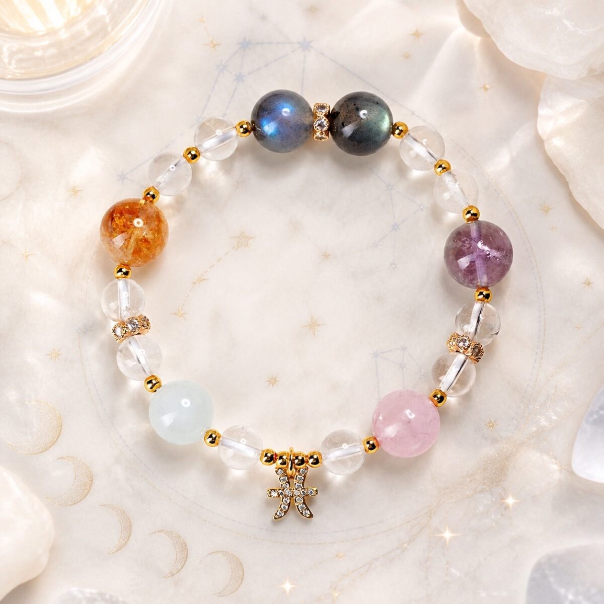 Pisces Ocean Dream Zodiac Crystal Bracelet