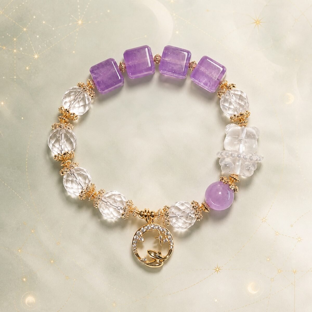 Pisces Zodiac Crystal Talisman Bracelet