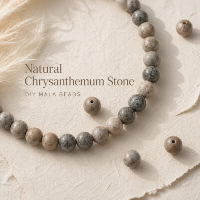 Premium Natural Chrysanthemum Stone Loose Beads for DIY Mala