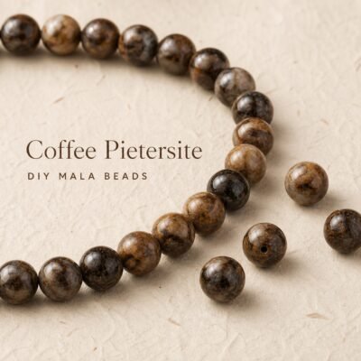Premium Coffee Pietersite Loose Beads for DIY Mala
