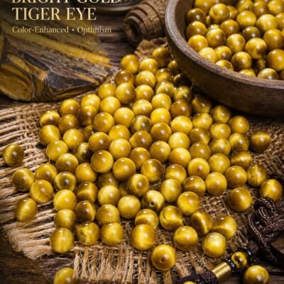Premium Color-Enhanced Tiger Eye Loose Beads for DIY Mala