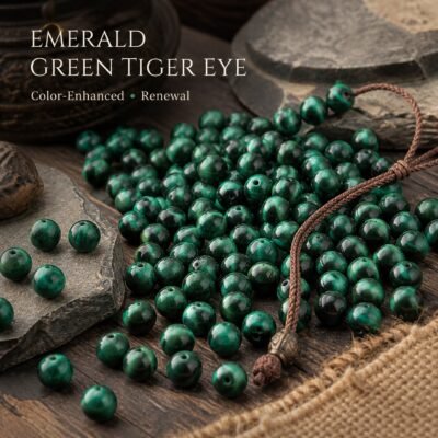 Premium Color-Enhanced Tiger Eye Loose Beads for DIY Mala