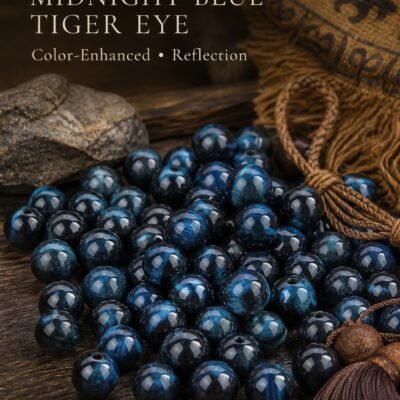 Premium Color-Enhanced Tiger Eye Loose Beads for DIY Mala
