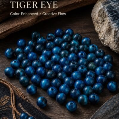 Premium Color-Enhanced Tiger Eye Loose Beads for DIY Mala