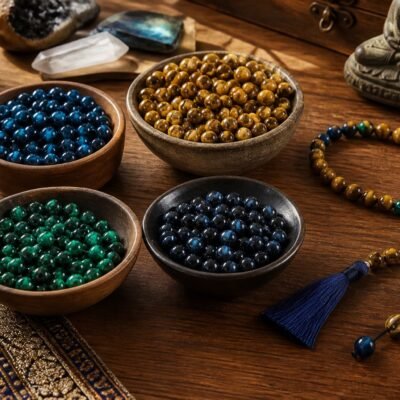 Premium Color-Enhanced Tiger Eye Loose Beads for DIY Mala