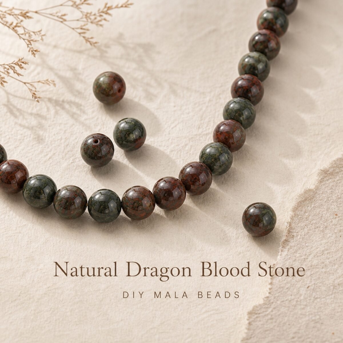 premium-dragon-blood-stone-loose-beads-diy-mala-text-main Premium Natural Dragon Blood Stone Loose Beads for DIY Mala