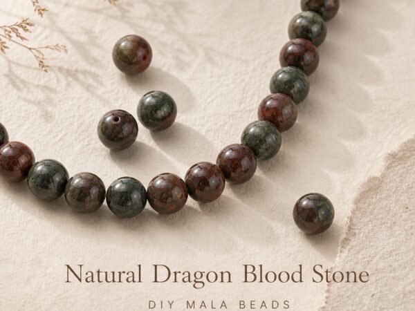Premium Natural Dragon Blood Stone Loose Beads for DIY Mala