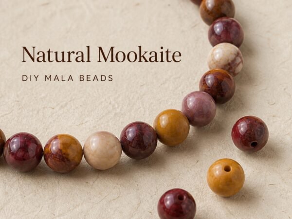 Premium Natural Mookaite Loose Beads for DIY Mala