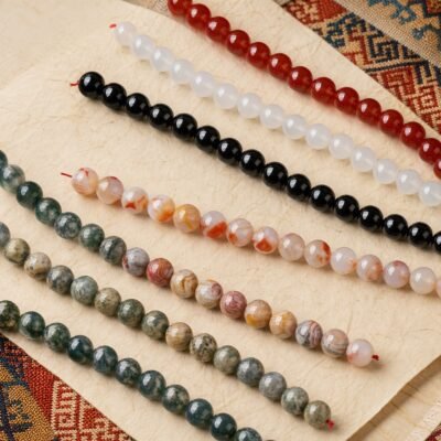 Premium Natural Agate Loose Beads for DIY Mala