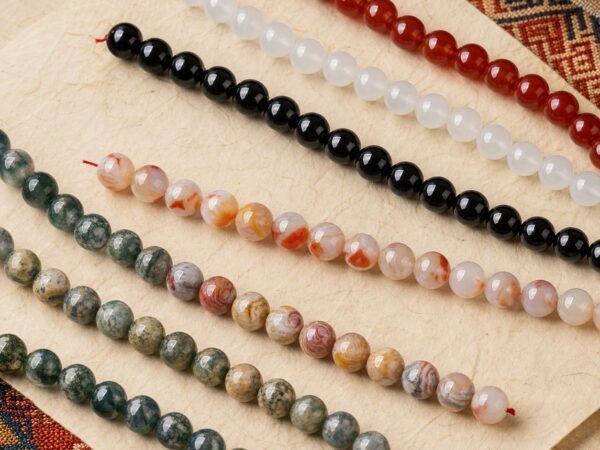 Premium Natural Agate Loose Beads for DIY Mala