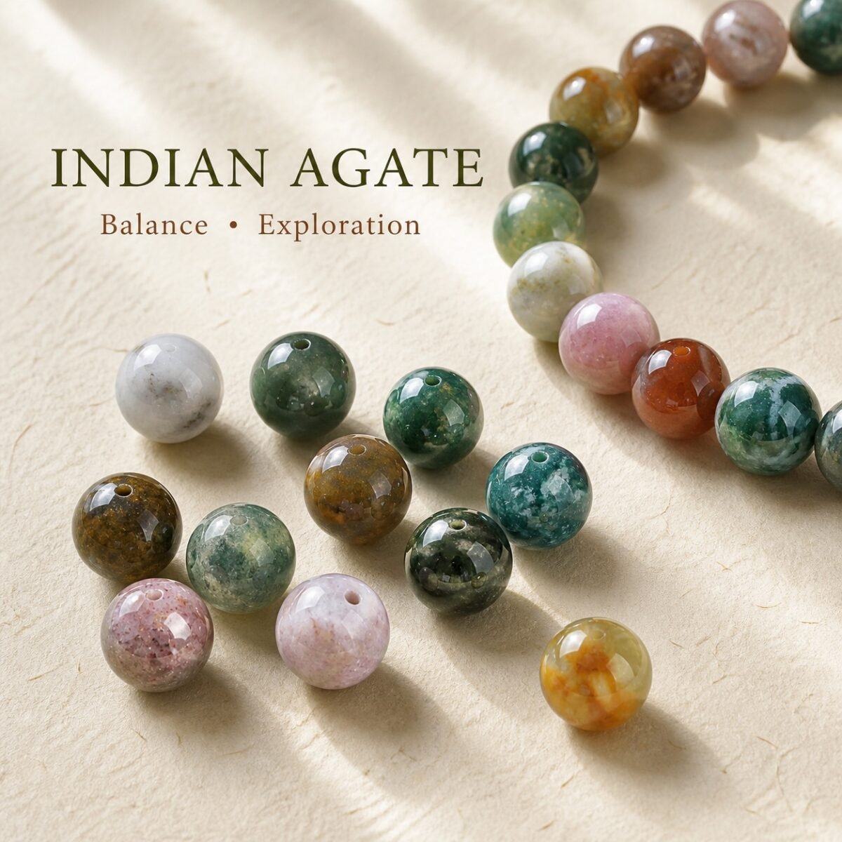 Premium Natural Agate Loose Beads for DIY Mala