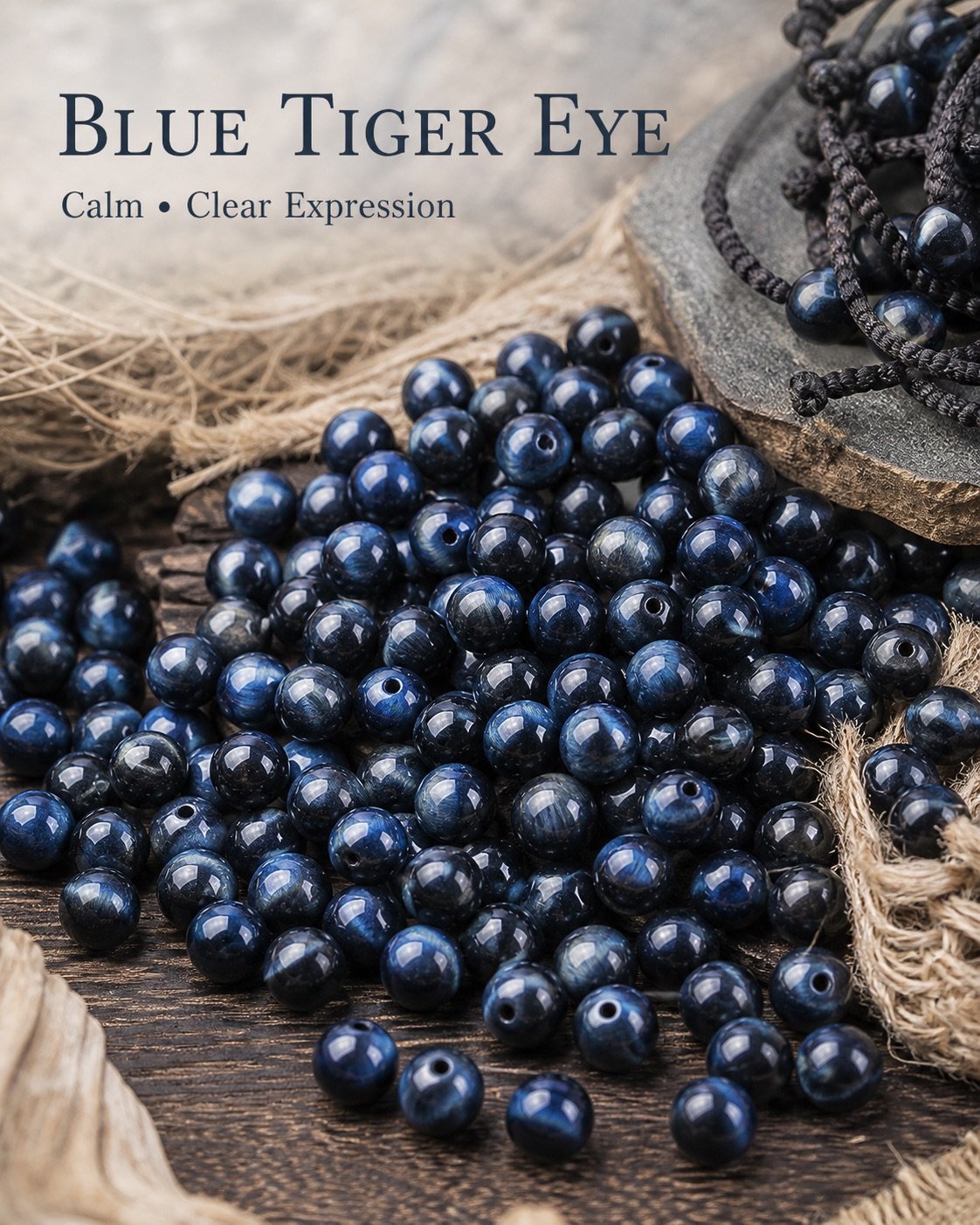 Premium Natural Tiger Eye Loose Beads for DIY Mala